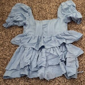 Blue Ruffled romper